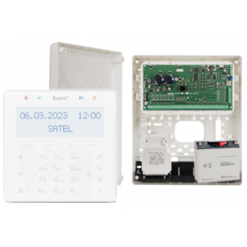 ZESTAW ALARMOWY SATEL INTEGRA 128 PLUS + INT-KSG2R-W + OPU-3P + AWT800 + 17Ah